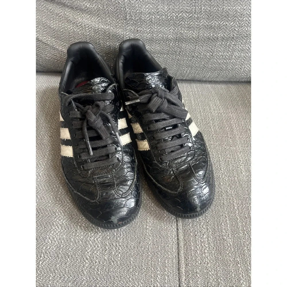 Adidas Samba OG Made in Italy Shoes US Size 4 Black Croc Sneakers Preowned